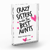 Moederdag cadeau voor tante roze harten foto Lijst (Links)