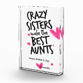 Moederdag cadeau voor tante roze harten foto Lijst (Rechts)