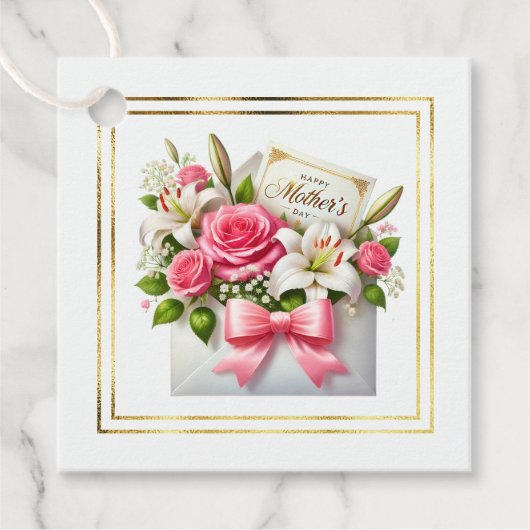 Moederdag cadeaubijschrift bedankjes labels (Voorkant)