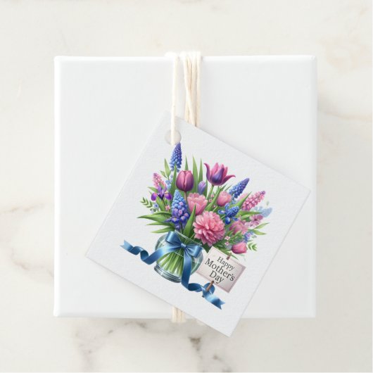 Moederdag cadeaubijschrift bedankjes labels (In situ)