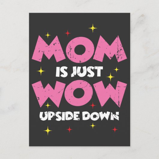 Moederdag-cadeauidee MoM betekent Wow Briefkaart (Voorkant)