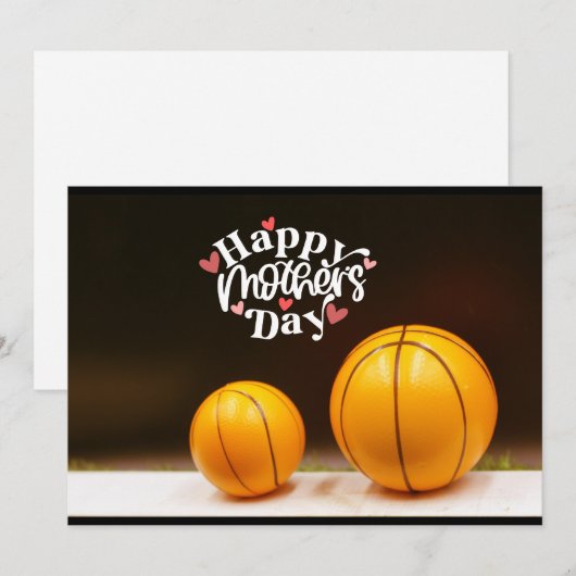 Moederdag cadeaukaart basketbal feestdagenkaart (Voorkant / Achterkant)