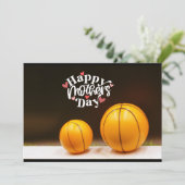 Moederdag cadeaukaart basketbal feestdagenkaart (Staand voorkant)