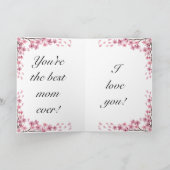 Moederdag cadeaukaart bloem roze rood leuk feestdagen kaart (Binnen)