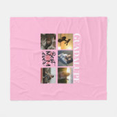 Moederdag Cadeaus Foto Collage Monogram Fleece Deken (Voorkant (Horizontaal))