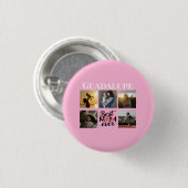 Moederdag Cadeaus Foto Collage Trendy Roze Ronde Button 3,2 Cm (Voorkant /achterkant)