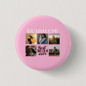 Moederdag Cadeaus Fotocollage Trendy Roze Ronde Button 3,2 Cm (Voorkant)