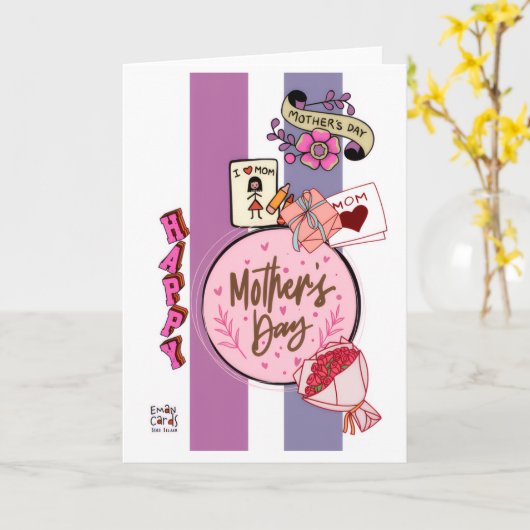 Moederdag - Cadeaus Kaart (Gele Bloem)