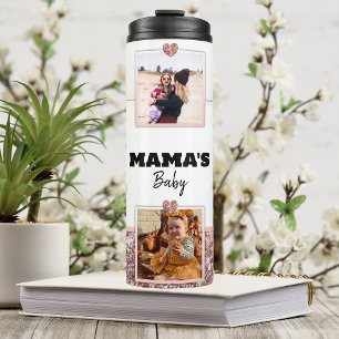 Moederdag Cadeaus voor mam Foto Roos Gold aangepas Thermosbeker