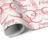 Moederdag-cadeauverpakkings papier Roos Damask (Rol Hoek)