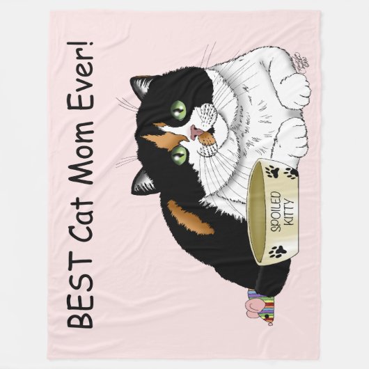 Moederdag Calico Cat Fleece Deken (Voorkant)