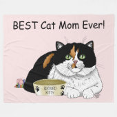 Moederdag Calico Cat Fleece Deken (Voorkant (Horizontaal))