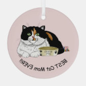 Moederdag Calico Cat Glas Ornament (Achterkant)