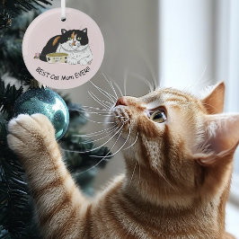 Moederdag Calico Cat Glas Ornament