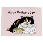 Moederdag Calico Cat Groot Cadeauzakje (Achterkant)