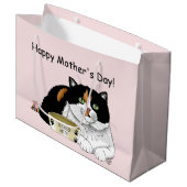 Moederdag Calico Cat Groot Cadeauzakje (Voorkant Gekanteld)