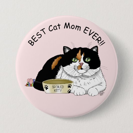 Moederdag Calico Cat Ronde Button 7,6 Cm (Voorkant)