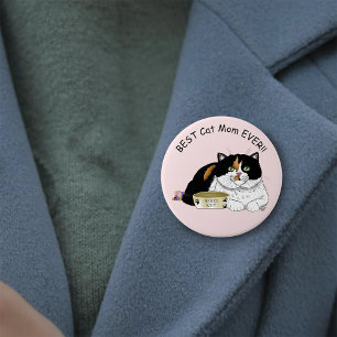 Moederdag Calico Cat Ronde Button 7,6 Cm
