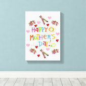 Moederdag Canvas met gerasterd Canvas (Insitu (Houten vloer))