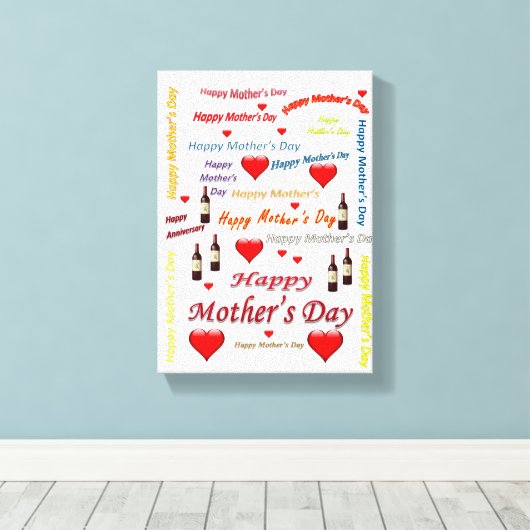 Moederdag Canvas met gerasterd Canvas (Insitu (Houten vloer))