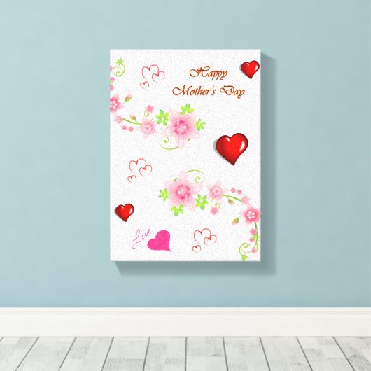 Moederdag Canvas met gerasterd Canvas (Insitu (Houten vloer))