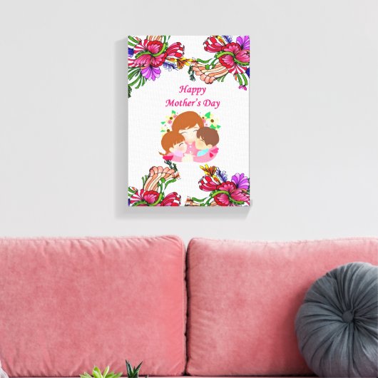 Moederdag Canvas met gerasterd Canvas (Insitu (Woonkamer))