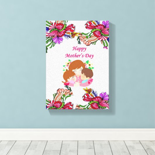 Moederdag Canvas met gerasterd Canvas (Insitu (Houten vloer))