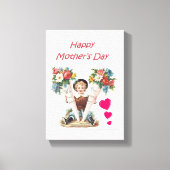 Moederdag Canvas met gerasterd Canvas (Voorkant)