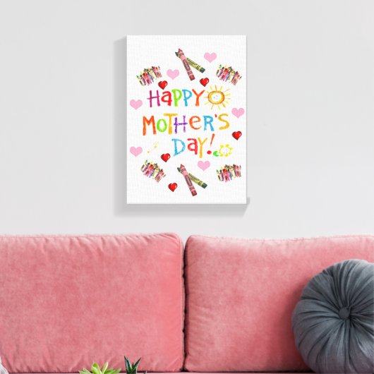Moederdag Canvas met gerasterd Canvas Afdruk (Insitu (Woonkamer))