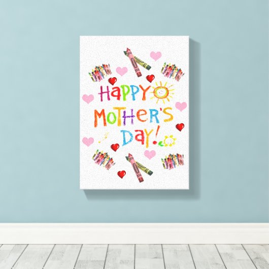 Moederdag Canvas met gerasterd Canvas Afdruk (Insitu (Houten vloer))