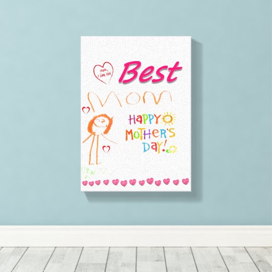 Moederdag Canvas met gerasterd Canvas Afdruk (Insitu (Houten vloer))
