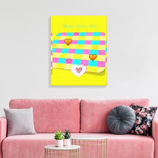Moederdag Canvas met gerasterd Canvas Afdruk (Insitu (Woonkamer))