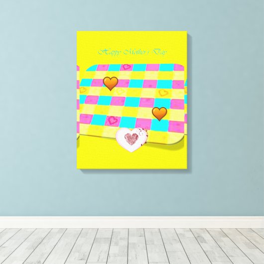 Moederdag Canvas met gerasterd Canvas Afdruk (Insitu (Houten vloer))