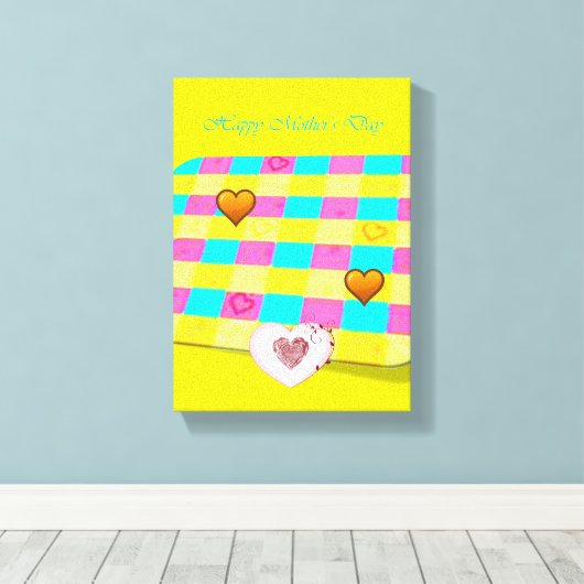 Moederdag Canvas met gerasterd Canvas Afdruk (Insitu (Houten vloer))