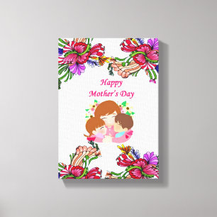 Moederdag Canvas met gerasterd Canvas Afdruk
