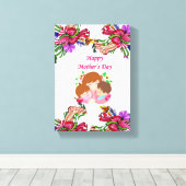 Moederdag Canvas met gerasterd Canvas Afdruk (Insitu (Houten vloer))