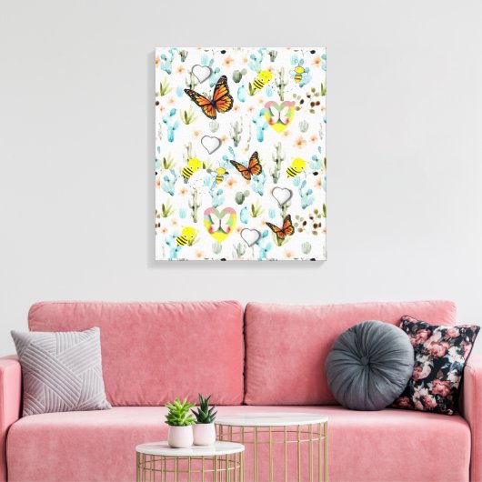 Moederdag Canvas met gerasterd Canvas Afdruk (Insitu (Woonkamer))
