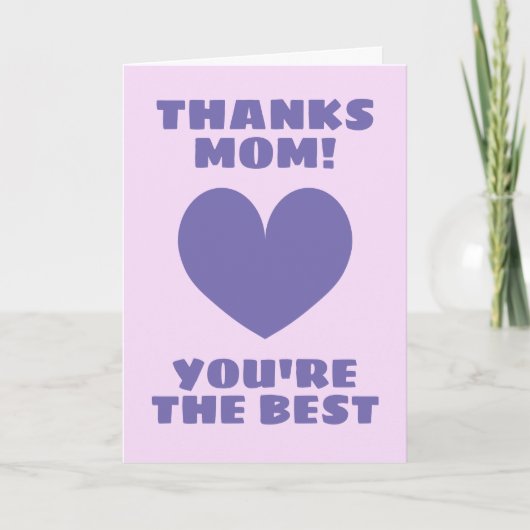 Moederdag card - Bedankt mam je bent de beste Kaart (Voorkant)