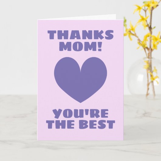 Moederdag card - Bedankt mam je bent de beste Kaart (Gele Bloem)