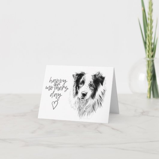 Moederdag Card - Border Collie Bedankkaart (Voorkant)