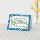 Moederdag Card, Daffodils en Polka Dots Kaart (Gele Bloem)