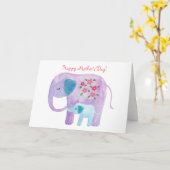 Moederdag Card Elephant Ma Baby Wenskaart Kaart (Gele Bloem)