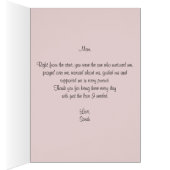 Moederdag Card Personaliseert roze grijze Floral (Binnen (Rechts))