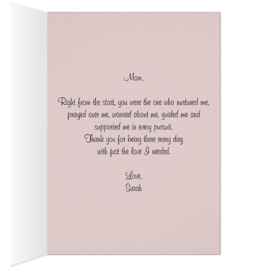 Moederdag Card Personaliseert roze grijze Floral (Binnen (Rechts))