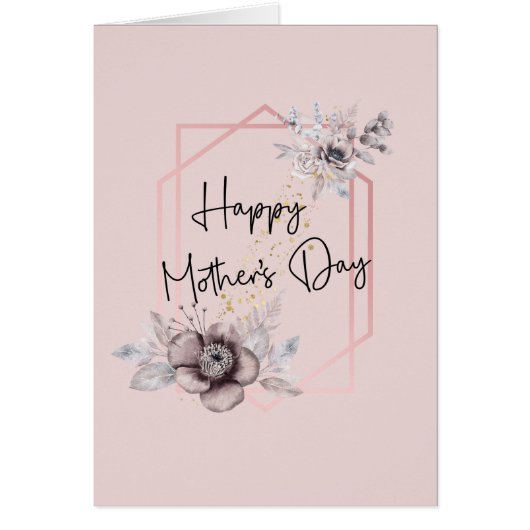 Moederdag Card Pink Floral met bericht binnenin (Voorkant)