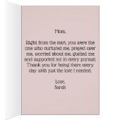 Moederdag Card Pink Floral met bericht binnenin (Binnen (Rechts))