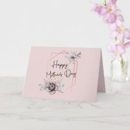 Moederdag Card Pink Floral met bericht binnenin Kaart