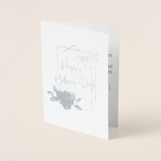 Moederdag Card Silver Gold Foil Trendy Elegant Folie Kaarten (Voorkant)
