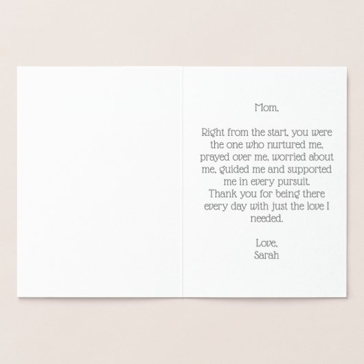 Moederdag Card Silver Gold Foil Trendy Elegant Folie Kaarten