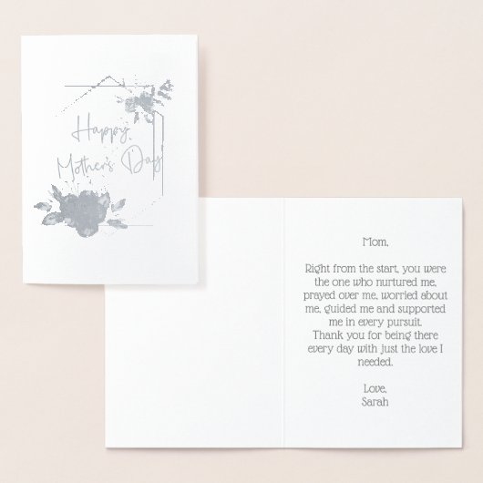 Moederdag Card Silver Gold Foil Trendy Elegant Folie Kaarten (Display)